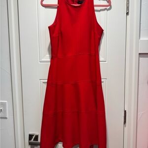 Banana Republic Red Sleeveless Midi Dress